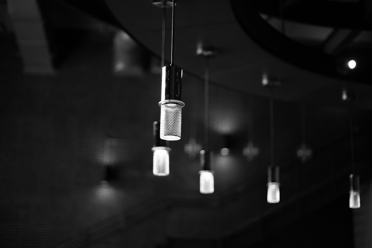 floating lights in black and white as a background for the home page.